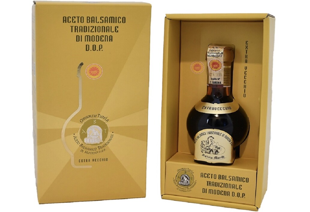 Exquisite packaging of Traditional Balsamic Vinegar of Modena P.D.O.