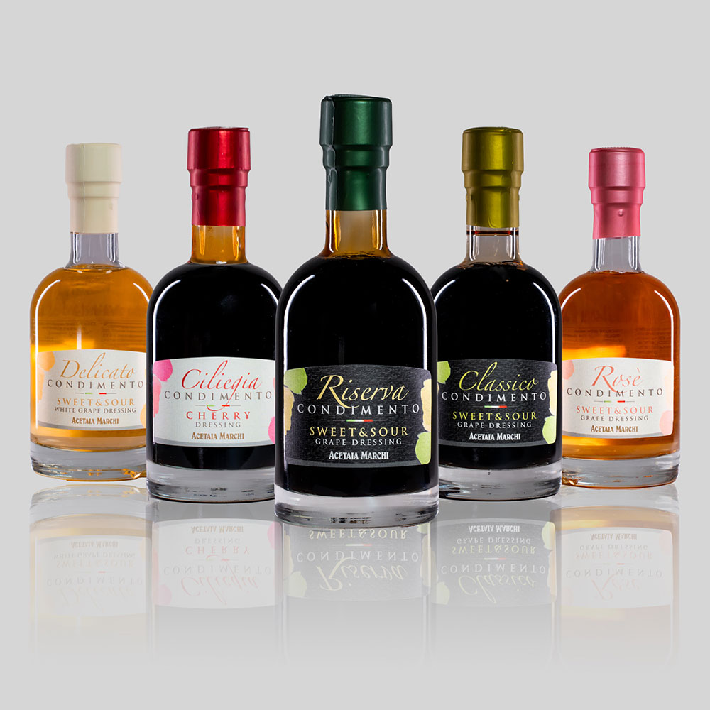 linea condimenti balsamici Acetaia Marchi Modena